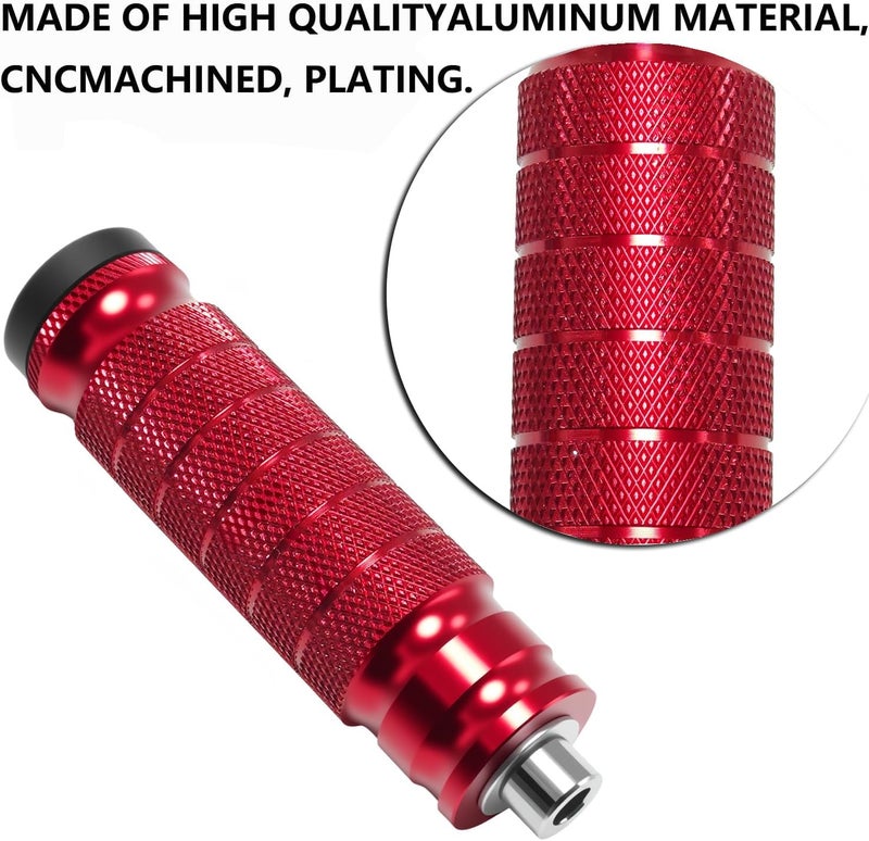 JXPANG Universal 8mm Foot Pegs CNC Aluminum Install Bolts Motorcycle Rearsets Footrest Footpegs Compatible With YAMAHA Honda Suzuki Kawasaki Ducati Aprilia (Red) - Image 3